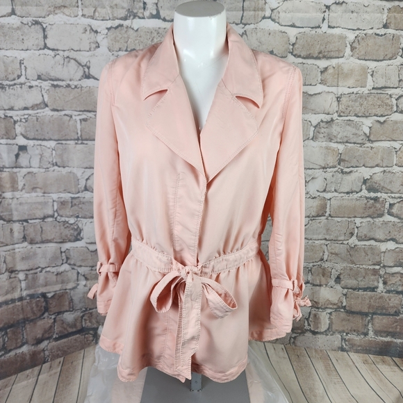 Banana Republic Balletcore Feminine Spftgir Peplum Jacket Blush Pink Size Medium - Picture 16 of 16